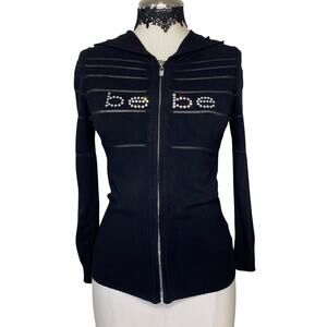 VTG Y2K Bebe Fitted Semi Sheer Zip Up Hoodie